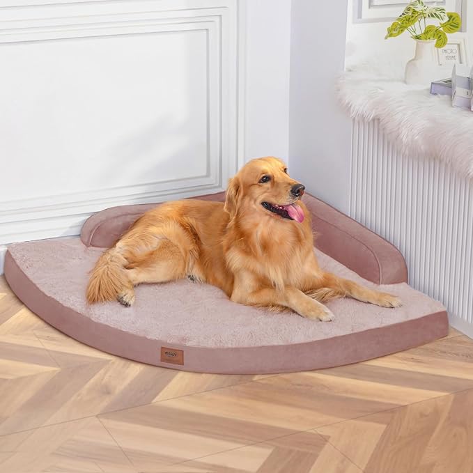 MEKIY Orthopedic Waterproof Dog Bed with Sides for Extra Large Sizes Dogs | Egg Crate Foam, Waterproof Liner, Anti-Slip Bottom, Space-Saving, Perfect for Corners and Sofa Edges, 40 x 40 Inch by Mekiy