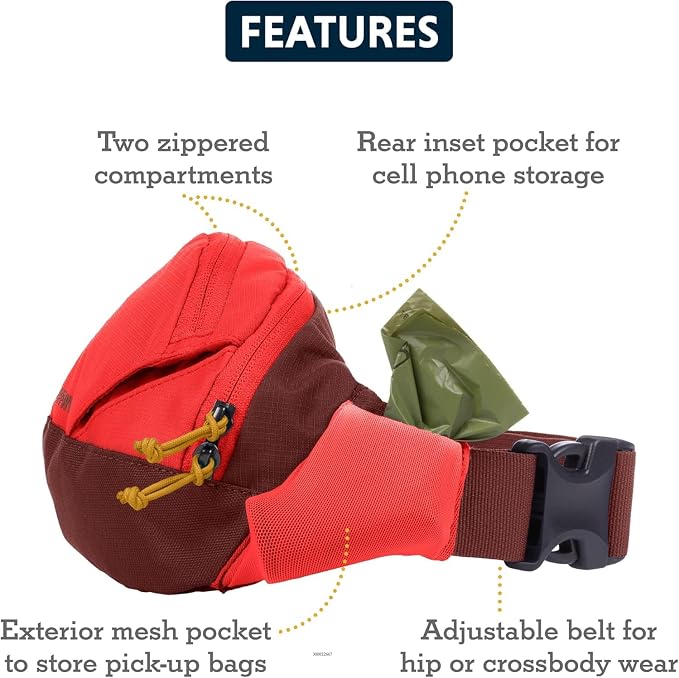 Ruffwear, Home Trail Hip Pack, Dog Walking Fanny Pack, Brown Bear | Crossbody with Adjustable Belt, Treat Pouch, Poop Bag Holder, Phone Pocket, Hands-Free for Training, Hiking, Running, Travel - Image 2