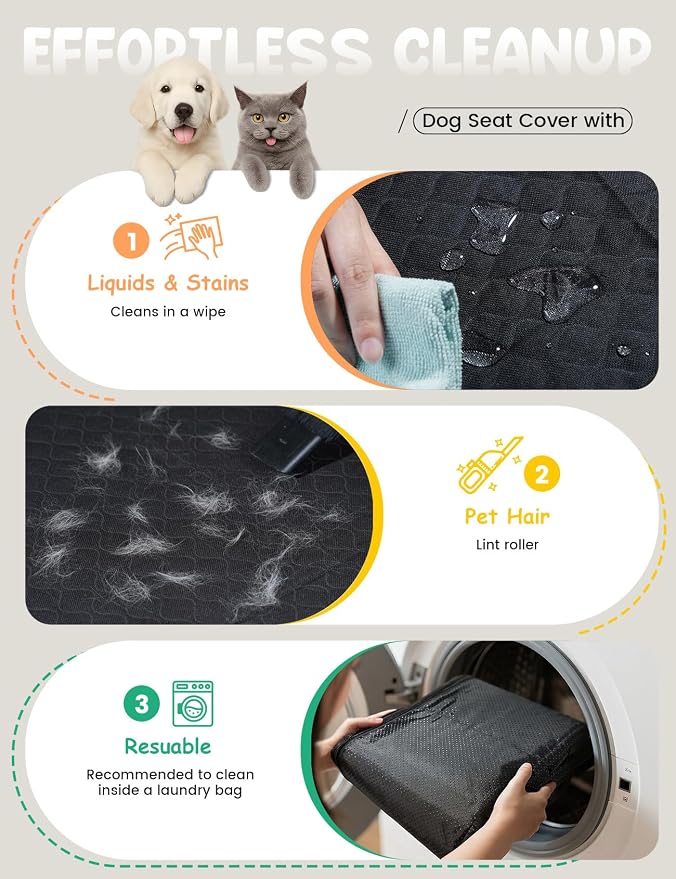 Lamicall Dog Car Seat Cover for Back Seat with Hard Bottom for Truck XL | Upgraded Anti-Ripped Back Seat Extender for Dogs, Waterproof Dog Hammock for Car with Mesh Window, Pet Backseat Protector - Image 6