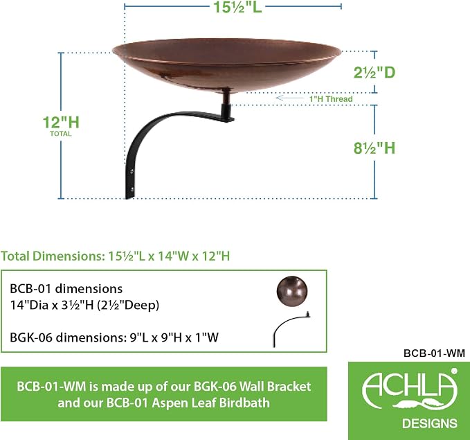 Achla Designs Burnt Copper Birdbath Bowl - Image 2