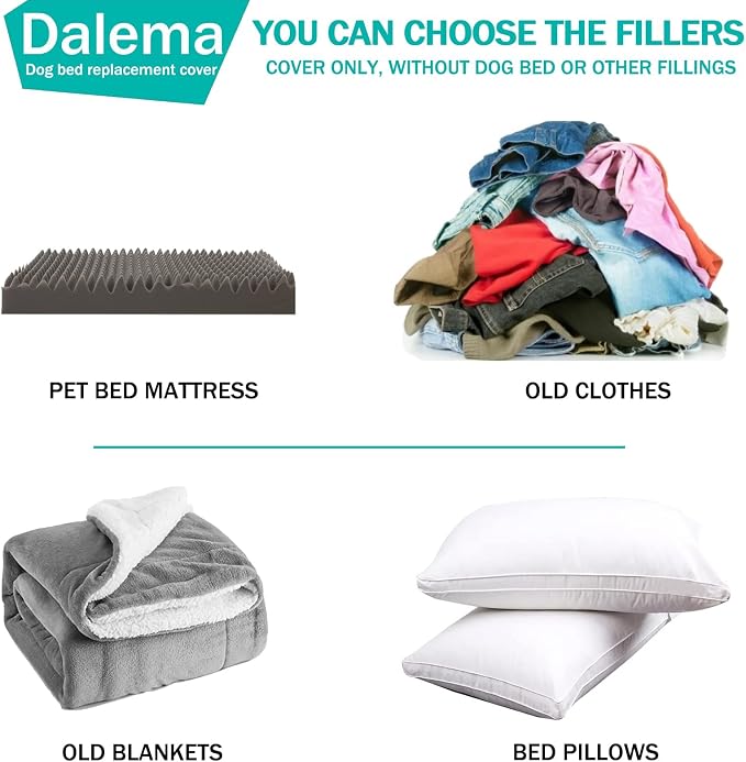 Dog Bed Cover 44L x 32W x 4H Inch,Heavy Duty Durable Waterproof Fluffy Soft Short Plush Replacement Dog Bed Covers,Washable Removable Pet Bed Mattress Cover with Zipper.Grey,Cover Only. - Image 7