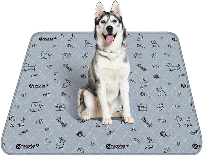 Washable Pee Pads for Dogs 2 Pack, 34" x 36" Reusable Puppy Training Pads Heavy Absorbency Dog Playpen Mats Waterproof with Non-Slip Bottom for Playpen, Crate, Potty, Whelping by Conkote
