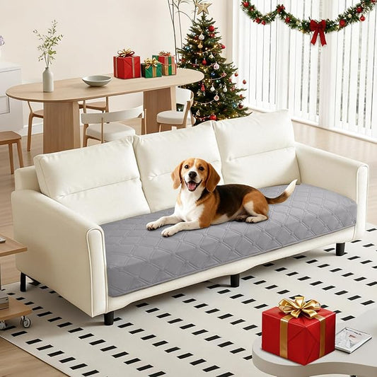 Waterproof Dog Bed Cover Pet Blanket, Soft Couch Cover for Dogs Washable, Non-Slip Dog Blanket Protect Furniture Couch Sofa Car for Puppy Large Dogs Cat (30x70 Inch, Light Grey) by CYCMACOHOME