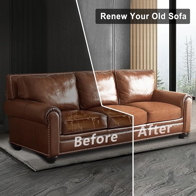 ANARACHON Leather Look Couch Cushion Covers Sofa Seat Slipcovers Sets Couches Furniture Protector for Sectional Armchair Loveseat Pets Kids Stretch Spandex Fabric (3 Cushion Sofa, Pinkish Brown) - Image 8