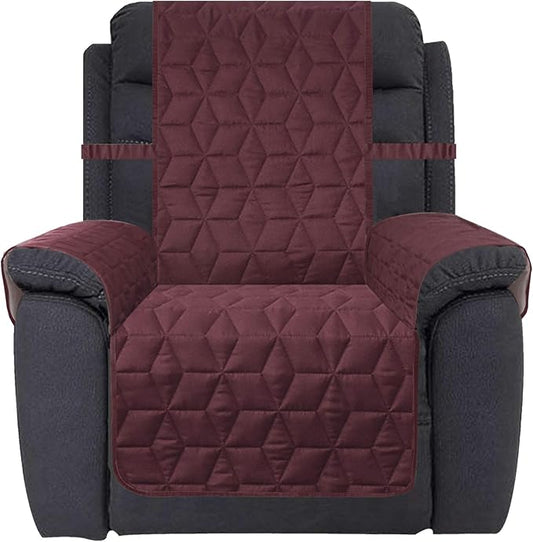 Ameritex Waterproof Nonslip Recliner Cover Stay in Place, Dog Couch Recliner Cover Furniture Protector for Pets and Kids (Burgundy, 30'') by Ameritex