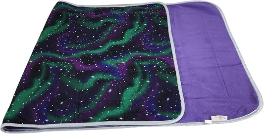 Tater Pets Guinea Pig Fleece Cage Liner - Tidy Mat - Lap Pad - Corner Pad - Absorbent - Machine Washable - for Guinea Pigs and Hedgehogs (Northern Lights, 2x6 C&C (28"x 84")) by TaterPets