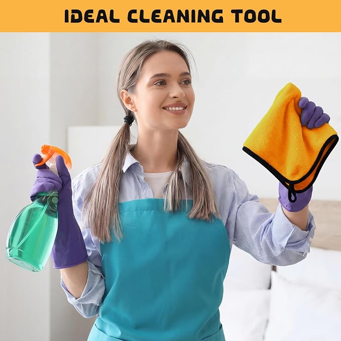 Tallew 100 Pcs Yellow Microfiber Towels: 16"x16" Microfiber Drying Towels Bulk Micro Fiber Car Cleaning Cloth for Cars Drying Washing Polishing Cleaning Household Supplies - Image 3