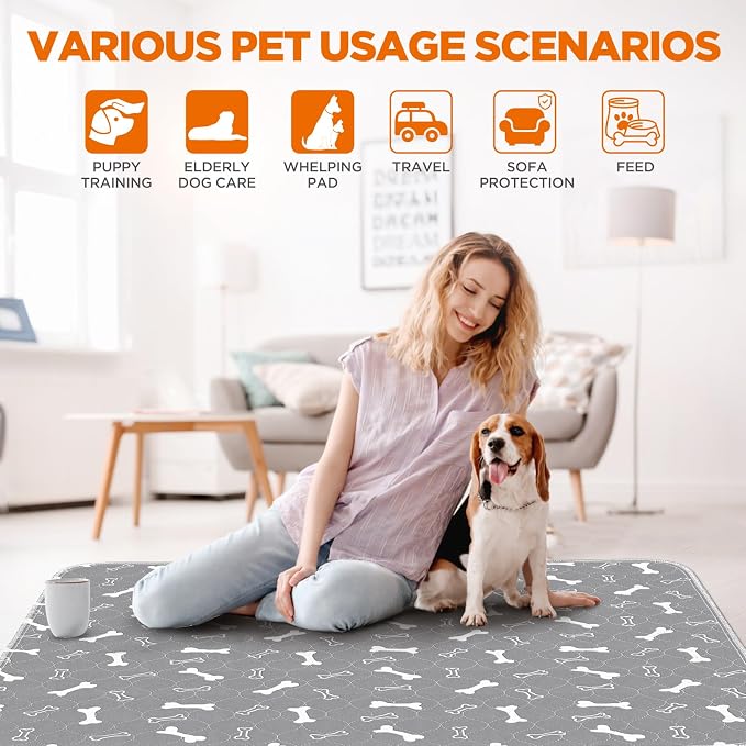 Reusable Puppy Pads , 2Pack Washable Pee Pads for Dogs, Super Absorbent Leakproof Dog Training Pads, Non-Slip Potty Pads for Floor, Crate, Couch, Whelping Pads Litter Mat Pet Supplies-24”x36” - Image 3