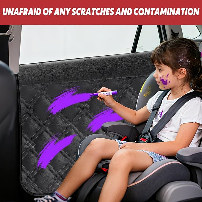Surfcabin Dog Car Door Protector: 20% Larger Design for Sedans & Small SUVs | Thickened PU Material Waterproof Fabric, 2 Packs Full Door Panel Covers, Protects Doors from Dog Scratching - Image 6