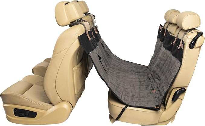 PetSafe Happy Ride Quilted Dog Car Seat Cover, Hammock, Black | Dog Hammock Seat Cover for Car, Scratch-Resistant Quilted, 4 Adjustable Headrest Straps, Nonslip Backing, Machine Washable - Image 2
