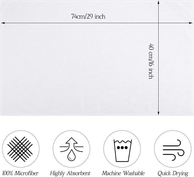 Shimeyao 40 Pack Bleach Proof Towels Microfiber Absorbent Resistant Hair Hand Towels Bulk Quick Dry for Barber Gym Bath Spa Shaving (White,16 x 29 Inch) - Image 2