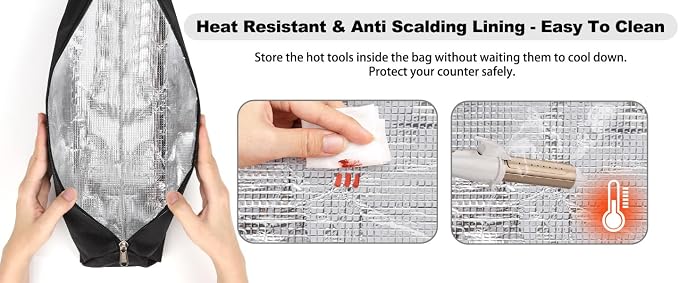 Hairstylist Travel Bag, Roll Up Cosmetology Traveling Case for Supplies | 8 Detachable Zipper Pouch, Heat Resistant Lining, Professional For Hairstylist Hairdresser Barber Esthetician - Image 9