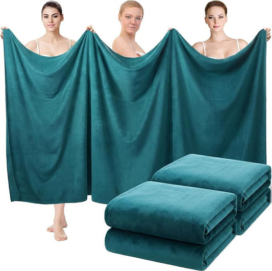 Mixweer 4 Pcs Oversized Bath Towels, 40 x 80 Inch Giant Microfiber Jumbo Bath Sheets Soft Bathroom Microfiber Quick Dry Absorbent Shower Towels for Spa Camping Beach(Sea Port) by Mixweer