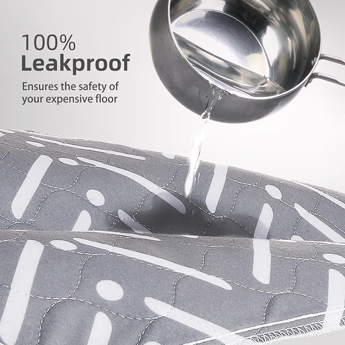 PUPTECK Washable Pee Pads for Dogs Dog Training Pads 2 Pack Grey 36x41 in | Reusable Puppy Potty Training Pads Whelping Mat Pet Food Feeding Mat Leakproof Fast Absorption Non-Slip for Couch, Crate - Image 5