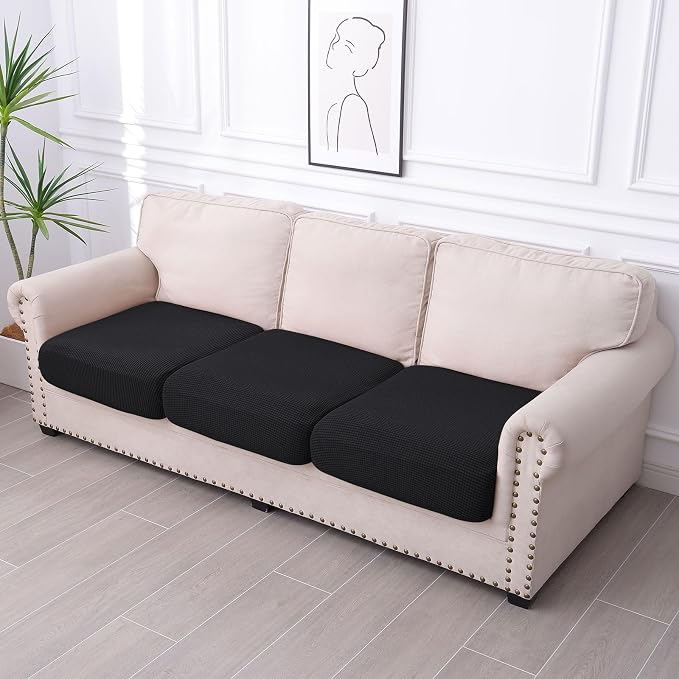 hyha Waterproof Couch Cushion Covers for Pets, Non Slip Sofa Seat Cover | Stretch Jacquard Fabric, Elastic Bottom, Non Slip Fit, Waterproof Protection, Pet Hair Protection (3 Pieces) - Image 7