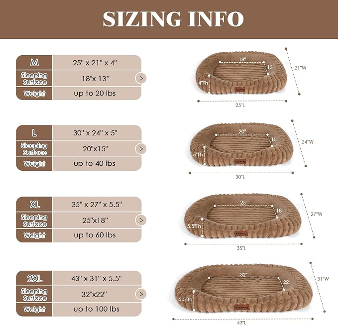 Orthopedic Dog Bed, Hip & Joint Support Medium Size Dog Crate Pad | 30L x 24W x 5H, Egg-Crate Memory Foam, Washable Cover, Low Front Entry, Non-Slip Bottom, Medium Dog Bed, Brown - Image 5