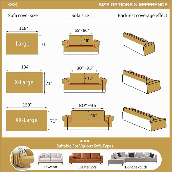 DREAMINGO Modern Minimalism Couch Cover Pets Loveseat Protector Mustard Yellow Chenille Sofa Covers for Sectional 3 Seat Couch Boho Herringbone Furniture Cover Throw Sofa Slipcover, 71"x118" - Image 2