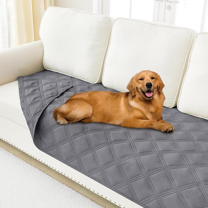 Smiry Waterproof Dog Bed Cover, Reversible Pet Blanket for Sofa Couch | Soft Washable Dog Blanket, Leakproof Couch Cover for Dogs Cats & Furniture Protection, 30x70, Grey/Grey by Smiry