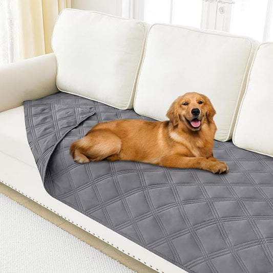 Smiry Waterproof Dog Bed Cover, Reversible Pet Blanket for Sofa Couch | Soft Washable Dog Blanket, Leakproof Couch Cover for Dogs Cats & Furniture Protection, 40x90, Grey/Grey by Smiry