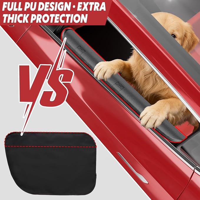 Surfcabin Dog Car Door Protector: 20% Larger Design for Sedans & Small SUVs | Thickened PU Material Waterproof Fabric, 2 Packs Full Door Panel Covers, Protects Doors from Dog Scratching - Image 3
