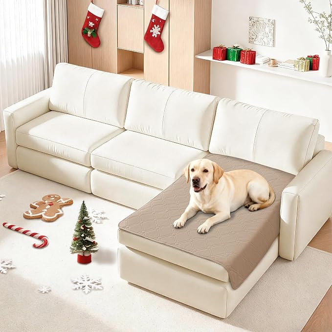 Waterproof Dog Blanket, Non-Slip Soft Pet Bed Cover, Couch Cover for Dogs Washable, Protects Sofa, Furniture, Crate, Car, Tear Resistant Leakproof Pet Blanket (40x50 Inch, Khaki) by CYCMACOHOME