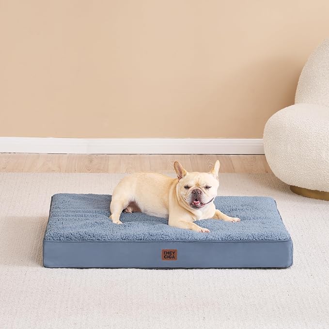 EHEYCIGA Orthopedic Dog Bed Large with Removable Washable Cover, 35x23 | Egg Crate Foam Support, Durable Oxford fabric, Non-Slip Bottom, Machine Washable, Soft Waterproof Plush Pet Bed Mat For Crate - Image 8