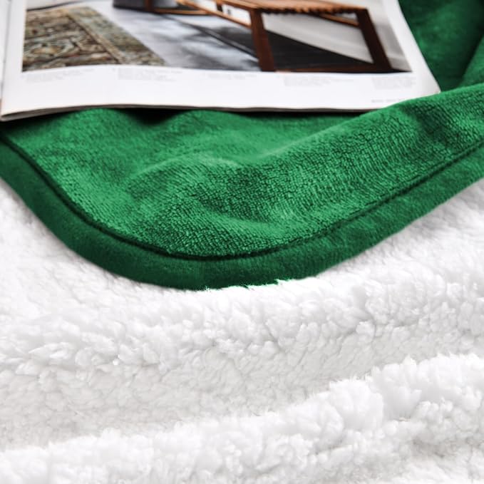 Waterproof Blanket for Bed Couch Sofa, Soft Liquid Pee Proof Pet Blanket for Dog Puppy Cat, Reversible Sherpa Fleece Furniture Protector (Green, 30x40 inches) - Image 4