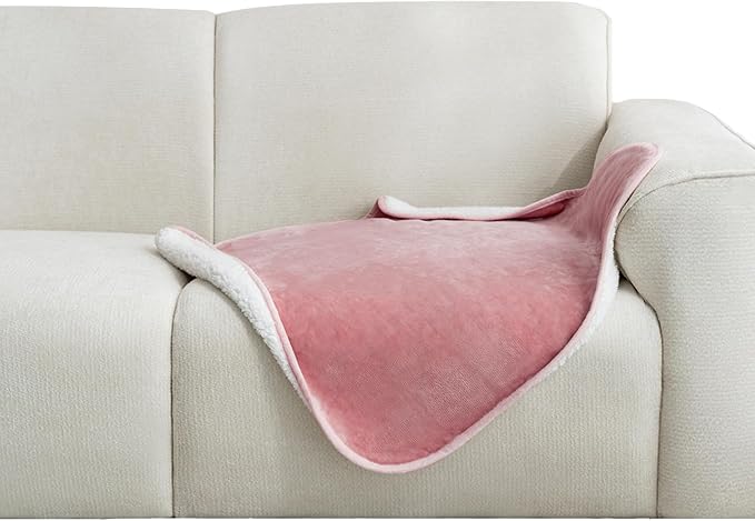 gogobunny Waterproof Pet Blanket for Small Dogs and Cats, Reversible Sherpa Fleece Soft Plush Throw for Couch Protection, Washable Furniture Protector (Pink, 30x30 inches) by gogobunny
