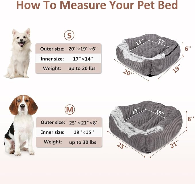 MIXJOY Dog Beds for Medium Large Small Dogs, Rectangle Cave Hooded Blanket Puppy Bed, Luxury Orthopedic Cat Beds for Indoor Cats, Warmth and Machine Washable (25 inches, Grey) - Image 4