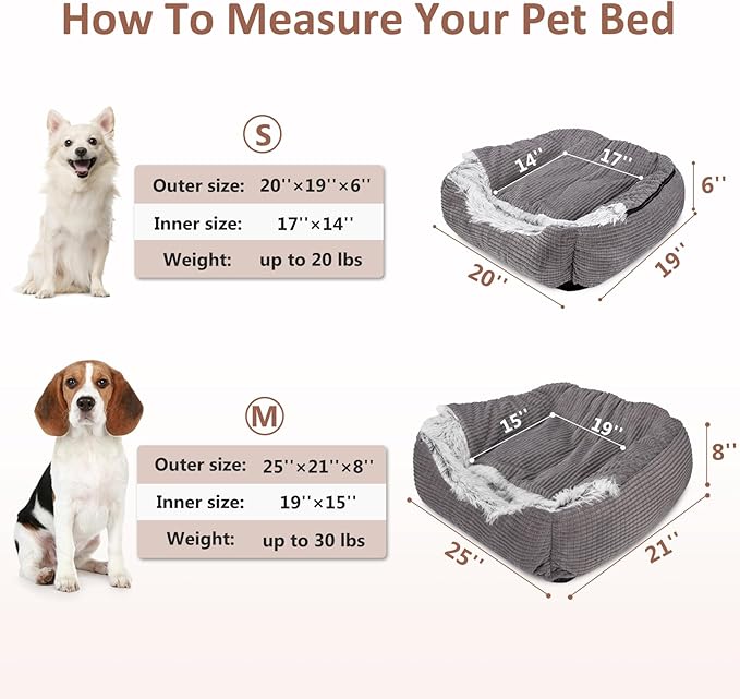 MIXJOY Dog Beds for Small Dogs, Rectangle Cave Hooded Blanket Puppy Bed, Luxury Orthopedic Cat Beds for Indoor Cats, Warmth and Machine Washable (20 inches, Grey) - Image 7
