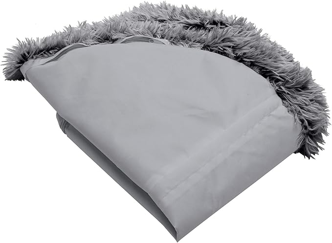 Furhaven Replacement Donut Dog Bed Cover Plush Long Faux Fur Calming Cuddler, Machine Washable - Gray, Medium by FurHaven