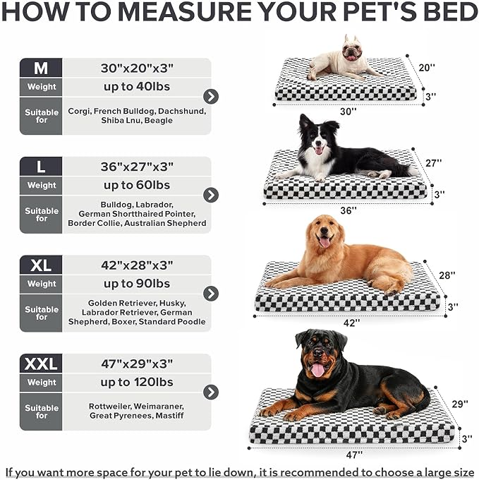 JOEJOY Dog Bed for Large Dogs, Large Orthopedic Dog Bed with Removable Washable Cover, Cute Modern Plush & Memory Egg Crate Foam Dog Bed, 36 x 27 inch, Grey - Image 5
