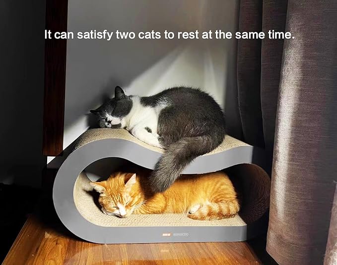 TTCAT Cat Scratching Pad, 2 in 1 Corrugated Cardboard Cat Scratcher Lounge for Indoor Cats, Durable Cat Scratching Board Reversible with Catnip for Furniture Protection. - Image 4