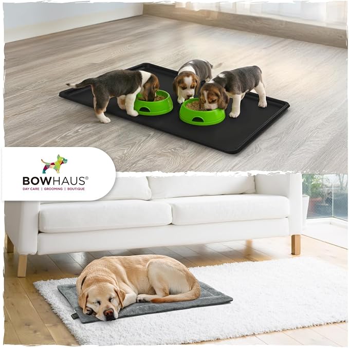 BOWHAUS Machine-Washable Dog Bed Pad & Tray for 24-Inch Kennel, Non-Slip Flat Cozy Sleeping Mat & Easy-Clean Plastic Replacement Crate Pan, Comfortable & Durable for Dogs, Rabbits, Cats, Various Pets - Image 8