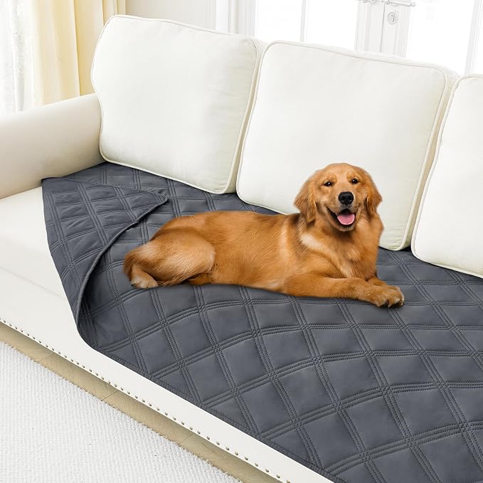 Smiry Waterproof Dog Bed Cover, Reversible Pet Blanket for Sofa Couch | Soft Washable Dog Blanket, Leakproof Couch Cover for Dogs Cats & Furniture Protection, 40x90, Dark Grey/Dark Grey by Smiry