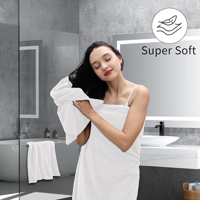Hand Towels Set 2 Pack-16“x31”,Ultra Soft Microfibers Bathroom Towel Set Highly Absorbent Quick Dry Luxury Premium Towel Lightweight Durable Hand Towel Collection for Hotel Spa Gym Kitchen,White - Image 2