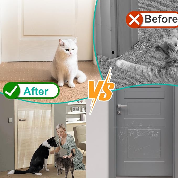 Uross Cat Doorway Protector - Anti-Scratch Mat for Pets, Set Includes Under Door Cat Scratch Protector - Image 3