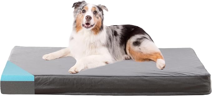 Orthopedic Memory Foam Dog Bed, Cooling Dog Beds Waterproof Pet Bed for Crate with Removable Washable Cover, L(35inch,65Lbs) by ABETTERLIFEWITHPET