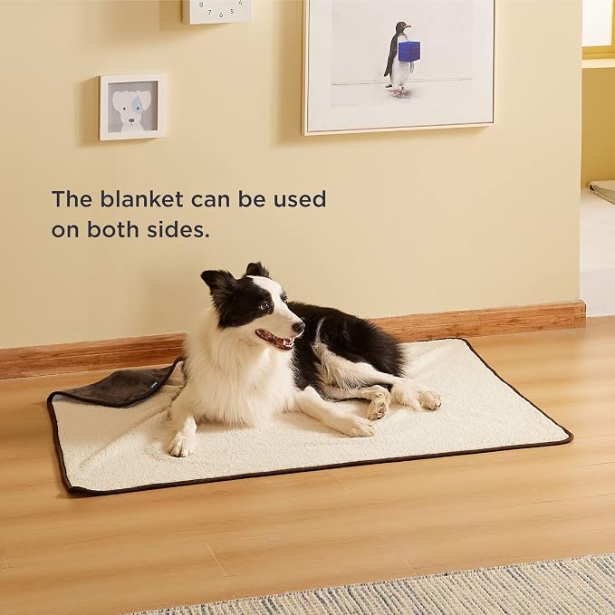 Bedsure Waterproof Dog Blankets for Large Dogs Sherpa Fleece Throw, 40X50 | Washable Soft Plush Pet Cat Blanket for Couch Cover, Reversible Cozy Calming Sofa Protector Warm for Senior Dogs,Brown - Image 9