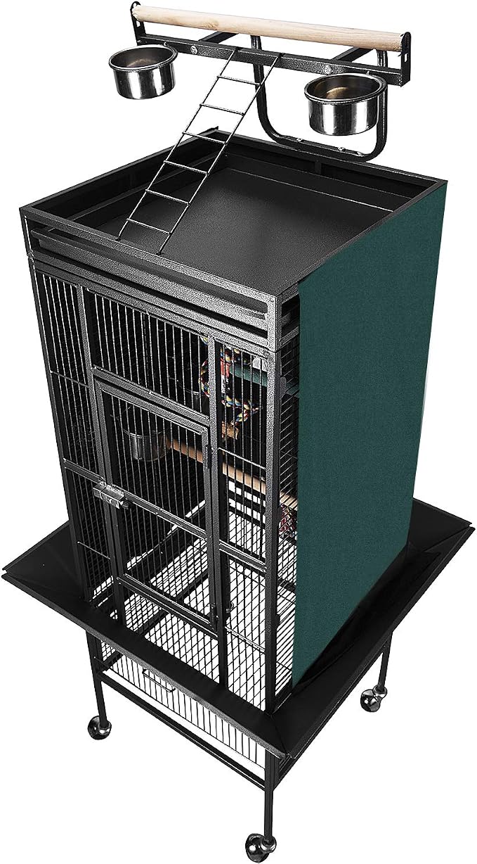 Colorday Good Night Bird Cage Cover for Large Bird Cage with Play Top (Patented), Green 61" - Image 4