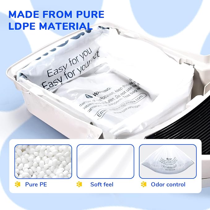 Litter Box Liner Bag Compatible with Cat litter Box Robots 3 and 4, 120 Pack - Extra Thick Waste Bags for Self-Cleaning Pet Kitty Litter Box Drawer Liners, 9-11 Gallons Kitchen Trash Bags - Image 6