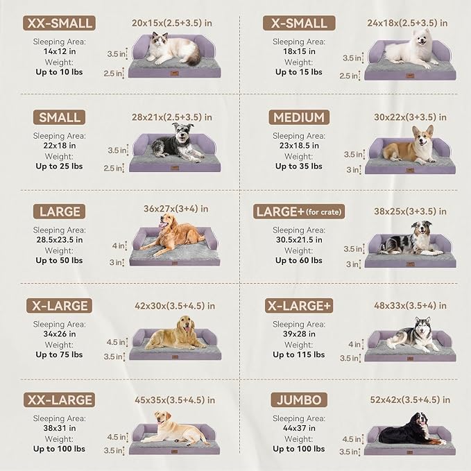 MEKIY Orthopedic XL Dog Bed with Bolster for Extra Large Size Dogs | Pillow Support for Neck Relief, Egg Crate Foam, Skin-Friendly Surface, Waterproof Liner, Anti-Slip Bottom, 42 x 30 Inch - Image 2