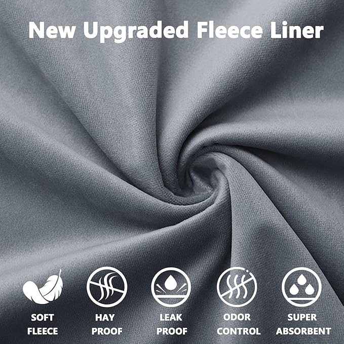 Guinea Pig Bedding, 49x24IN 2Pack Fleece Cage Liner for Midwest Cage, Super Absorbent & Odor Control & Waterproof & Reusable Washable Guinea Pig Liner, Pee Pad Mat for Small Animal, Rabbit, Bunny - Image 4
