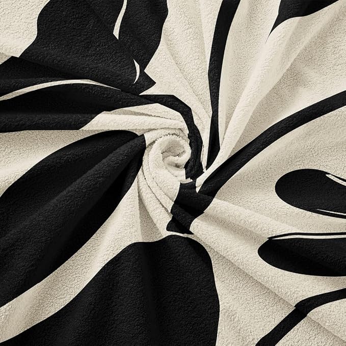 Erosebridal Boho Floral Couch Cover 71" X 150" Black Flower Sofa Cover Vintage Abstract Floral Leaves Couch Protector Aesthetic 70S Modern Sofa Protector for Cushion Couches Sofas, Washable Non Slip - Image 7
