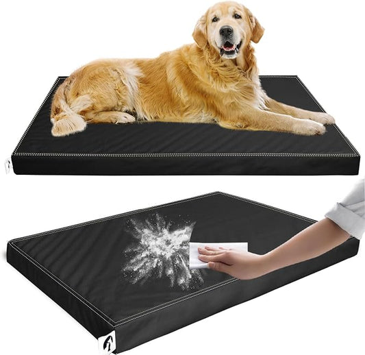 Waterproof Leather Dog Bed Crate Mat Pet Pad for Large Dogs, Wipeable Easy to Clean Vinyl Mattress, Pee Proof Kennel Liner Suitable for Pet Up to 120 lbs by GAUNGDEEN