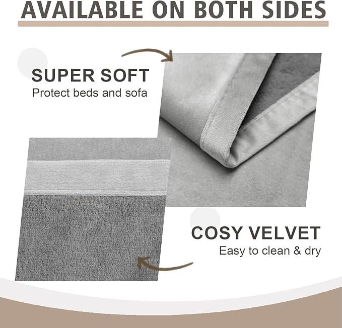 Ameritex Pet Bed Blanket Reversible 100% Waterproof Velvet Super Soft for Sofa and Bed - Image 4