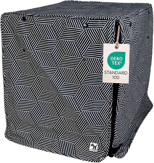 Molly Mutt Rough Gem Dog Crate Cover, 100% Cotton Canvas Cover with 2 Roll-Up Panels, Ideal for Dog or Cat Crate, Durable, Washable, and Free of Harmful Chemicals, 30" x 21" x 24" by MollyMutt