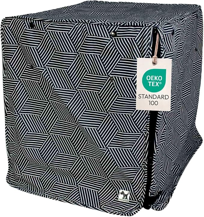 Molly Mutt Rough Gem Dog Crate Cover, 100% Cotton Canvas Cover with 2 Roll-Up Panels, Ideal for Dog or Cat Crate, Durable, Washable, and Free of Harmful Chemicals, 24" x 18" x 21" by MollyMutt
