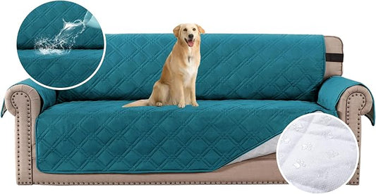 H.VERSAILTEX 100% Waterproof Sofa Slipcover Washable Sofa Cover Non-Slip Couch Cover for 3 Cushion Cover Furniture Protector for Pets Couch Cover with Puppy Paw Silicone Backing (XL Sofa, Dark Teal) by HVERSAILTEX