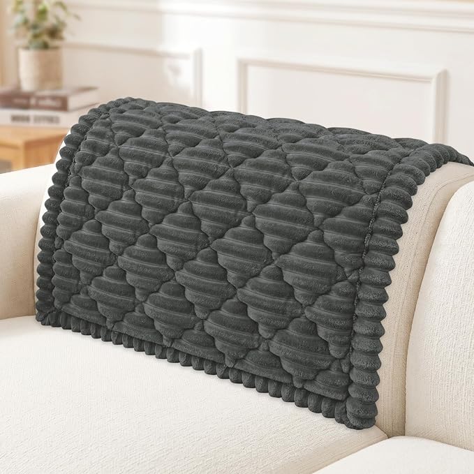 Smiry Couch Cover for Dogs Washable, Non Slip Fuzzy Pet Sofa Protector | Soft Thick Furniture Cover for Sofa, Loveseat and Sectional, Scratch & Pet Hair Resistant (Dark Grey, 35.4" x 35.4") by Smiry